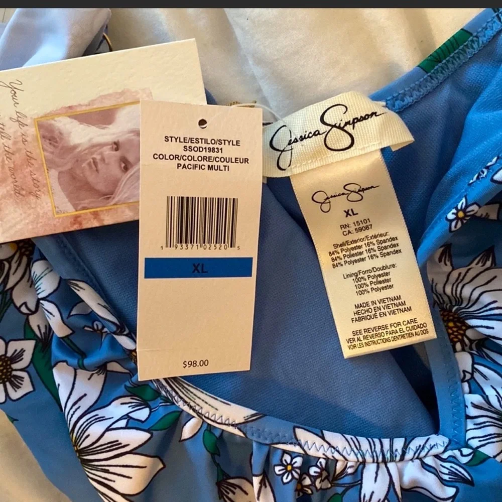 Jessica Simpson~Swimsuit~One Piece / NWT / Blue Daisy / Host Pick - Picture 6 of 15